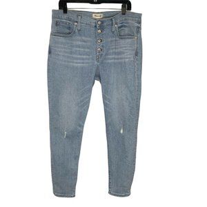 Madewell Jeans 9” High Rise Skinny Light Button Fl